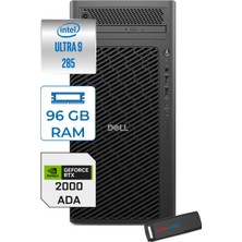 Dell Pro Max Tower T2 Intel Core Ultra 9 285 5.6 Ghz 96GB Ddr5 6tb SSD Windows 11 Pro Nvidia Rtx A2000 Ada 16GB Gddr7 Iş Istasyonu FCT22502852000P29 + Zetta Flash Bellek
