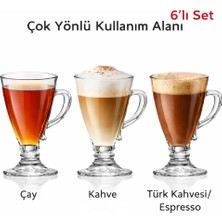 Aşkana 6’lı Cam Ayaklı Bardak SETI,130 Ml,çay,kahve,türk Kahvesi,espresso Bardağı,cam Kupa Seti