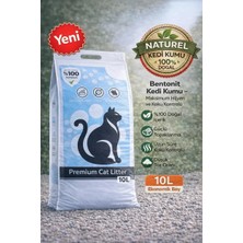 Biryirmi Bentonit Kedi Kumu 10 Litre %100 Beyaz Bentonit Kalın Taneli Kokusuz Tozsuz Topaklanan Premium Kedi Kumu Tozsuz Kedi Kumu