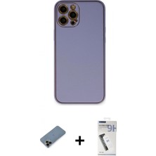 Marsilyan™- iPhone 12 Pro Max Kılıf Yadigar Klasik - Şeffaf Uv Polymer Nano Ekran Koruyucu + Siyah Shine Kamera Lens Koruma Cam