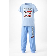 Remsa Erkek Çocuk Pamuk Penye Pijama Takımı 4270 Açık Mavi