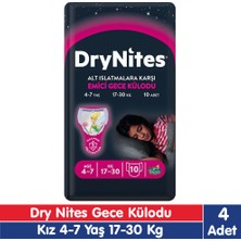 Huggies Drynites Kız 4-7 Yaş Emici Gece Külodu 17-30 kg 10X4 40 Adet