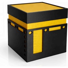 Formzen Kabe Maketi LED Gece Lambası – 3D Baskı Dekoratif Kâbe Işıklı Biblo 8X8X8 cm (Pilli)