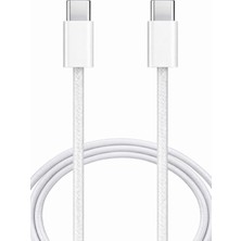 Neffo iPhone Uyumlu 17 / 17 Pro / 17 Air / 17 Pro Max 15 - 16 - Pro - Pro Max Hasır 1 Metre Hızlı Şarj Kablosu Type-C To
