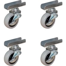 Nemere Furç Uzun-Sunta Bilyalı Teker (Frenli) - 20X50 - Gri - 18MM HKS185 - 4 Adet