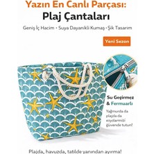 Suyuti Fermuarlı Içi Astarlı Büyük Boy Plaj Çantası 67024