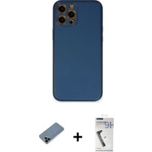 Marsilyan™- iPhone 12 Pro Max Kılıf Yadigar Klasik - Şeffaf Uv Polymer Nano Ekran Koruyucu + Siyah Shine Kamera Lens Koruma Cam