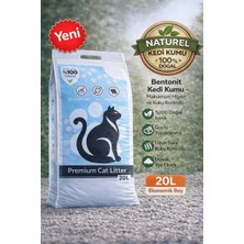 Biryirmi Bentonit Doğal Tozsuz Kedi Kumu 20 Litre %100 Beyaz Bentonit Kalın Taneli Kokusuz Topaklanan Premium Kedi Kumu