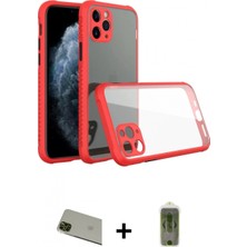 Marsilyan™- iPhone 11 Pro Max Kılıf Nova Asil Özel Seri - Siyah Joko Magic 5d Hayalet Cam + Yeşil Rainbow Kamera Lens Koruma Cam