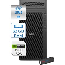 Dell Pro Max Tower T2 Intel Core Ultra 9 285 5.6 Ghz 32GB Ddr5 4tb SSD Windows 11 Pro Nvidia Rtx A2000 Ada 16GB Gddr7 Iş Istasyonu FCT22502852000P04 + Zetta Flash Bellek