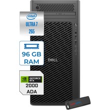 Dell Pro Max Tower T2 Intel Core Ultra 7 265 5.3 Ghz 96GB Ddr5 1tb SSD Windows 11 Pro Nvidia Rtx A2000 Ada 16GB Gddr7 Iş Istasyonu FCT22502652000P26 + Zetta Flash Bellek
