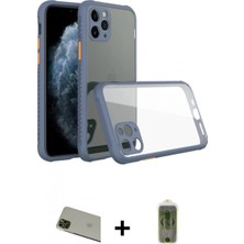 Marsilyan™- iPhone 11 Pro Max Kılıf Nova Asil Özel Seri - Siyah Joko Magic 5d Hayalet Cam + Yeşil Rainbow Kamera Lens Koruma Cam