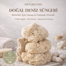 AKTARZANE Doğal Deniz Süngeri Bebek Banyo Süngeri %100 Organik Yumuşak Cilt Dostu 20G