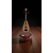 Famemus Accessory Dekoratif Şık Tasarımlı Ud Temalı Dönen Müzik Kutusu 22 cm Boyut