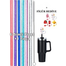 Stanley Quencher ve Yeni Nesil Pipetli Termos Uyumlu 62lı Simli Pipet ve Pipet Başlığı