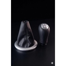 OtoPusula Megane 2 Krom Vites Körüğü ve Deri Desenli Vites Topuzu Takım