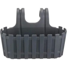 Sönmez Balkon Saksı Kendinden Askılı, Ikili, Truva, 3.5l, 29X18.5 cm, Antrasit