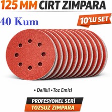 Venoa 125 mm Cırt Zımpara Kağıdı 10 Adet – 8 Delikli Disk, Ahşap & Metal Uyumlu - 40 Kum
