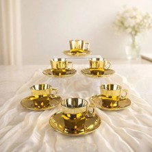 rova tr Işıl Serisi Cam Titanyum Kaplama Modern Türk & Filtre Kahve Fincanı - 12 Parça - 6 Kişilik-Hediyelik