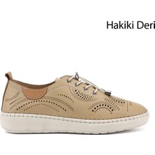 Gönderi(r) Kadın Nude  Bağcıklı Hakiki Deri Comfort Ayakkabı
