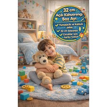Toyfest 32 cm Açık Kahverengi Pelüş Oyuncak Boz Ayı Büyük Boy Yumuşak Ayıcık Ce Sertifikalı Uyku Arkadaşı
