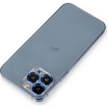 Popüler Sepet iPhone 12 Pro Metal Kamera Lens Koruma Cam - Mavi