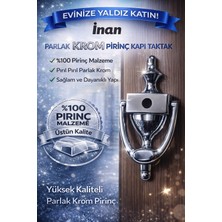 İnan Çelik Kapı Tokmağı Taktak Uyumlu Tak Tak Krom Parlak Pirinç