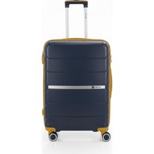 Mçs Unisex Polipropilen Lüx ve Hafif 4 Çift Tekerli 360C° Dönebilir Kırılmaz Tek Valiz (Kabin-Orta-Büyük)