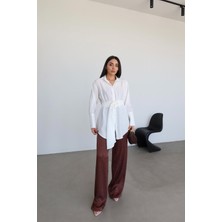 Özge Özgenç Jakarlı Saten Pantolon