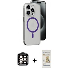 Marsilyan™- iPhone 14 Pro Max Kılıf Odak Form Özel Seri - Siyah Mat Seramik Nano Ekran Koruyucu + Turuncu Pvd Metal Kamera Lens
