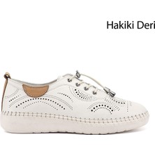 Gönderi(r) Kadın Bej  Bağcıklı Hakiki Deri Comfort Ayakkabı