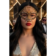 Zurafa Shop Karışık Renk Özel Tasarım Kelebek Taşlı Parti Maskesi - Lüks Masquerade Balo ve Kostüm Aksesuarı