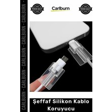 Carlburn Özel Üretim Esnek Dayanıklı Yumuşak Type C Kaliteli Kırılma Önleyici Şeffaf Silikon Kablo Koruyucu