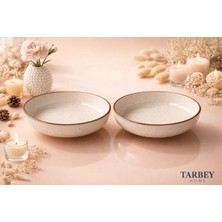 Areste Porselen Yuvarlak Tabak 20 cm Krem/tarçın