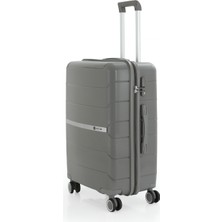 Mçs Unisex Polipropilen Lüx ve Hafif 4 Çift Tekerli 360C° Dönebilir Kırılmaz Valiz (Kabin-Orta-Büyük)