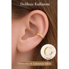 Sacce Scarves & Accessories Düz Sıkıştırmalı Kıkırdak Küpesi Earcuff