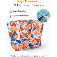 Suyuti Fermuarlı Içi Astarlı Karpuz Desen Büyük Boy Plaj Çantası 67022