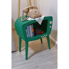 HunCar Aga Ahşap Dekoratif Retro Tv Sehpa Mint Green ( Köşe Sehpa )