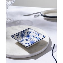 Madame Coco Reve Bleu Seren Kare Tabak - 12 cm - Mavi/beyaz