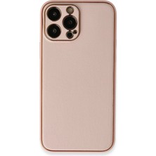 Popüler Sepet iPhone 13 Pro Kılıf Coco Deri Silikon Kapak - Pembe