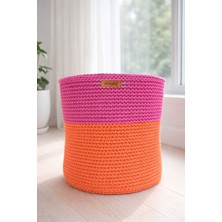 Pembe -Turuncu Saksı Sepet