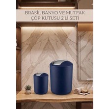 Saban 2'li Lacivert, Çöp Kovası 6,4 Litre ve 2 Litre - Brasil Model