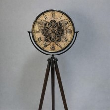 Eos Home Eos Tripot Ayaklı Çarklı Dekoratif Saat 170 cm (T19) – Vintage Endüstriyel Tasarım
