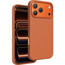 Keephone Apple iPhone 17 Pro Uyumlu Kılıf Lycucci Deri Magsafe Manyetik Kapak