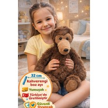 Toyfest 32 cm Kahverengi Pelüş Oyuncak Boz Ayı Büyük Boy Yumuşak Ayıcık Ce Sertifikalı Uyku Arkadaşı