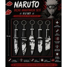 Figür Bende Naruto Bıçak Şekilli Anahtarlık Seti 5’li Anime Koleksiyon Anahtarlık Metal Halkalı Hediyelik