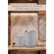 Saban 2'li Gri, Çöp Kovası 6,4 Litre ve 2 Litre - Brasil Model