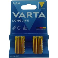 Varta Alkalin Pil 4'lü Blister İnce AAA 1.5V Yüksek Performanslı Uzun Ömürlü
