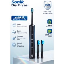 7go 7gmf2 Sonic Elektrikli Diş Fırçası Siyah – 2000MAH, Type-C Şarjlı, Ipx7 Su Geçirmez, 3 Modlu Şarjlı Diş Fırçası