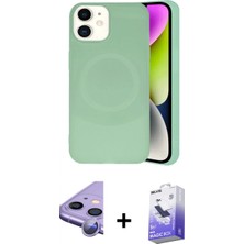 Marsilyan™- iPhone 11 Kılıf Ufuk Serisi - Siyah Bilvis 5in1 5d Magic Hayalet Cam Ekran Koruyucu + Mor Raze Metal Kamera Lens
